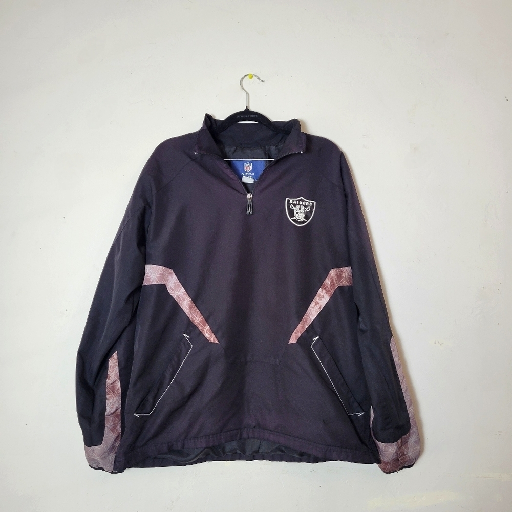 Vtg Oakland Raiders NFL Womens M Reebok On Field Windbreaker Jacket‎ PLEASE READ